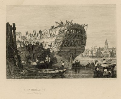 Schiffbruch gegenüber Wapping von Samuel Prout